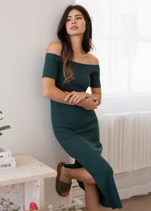 Ribbed Off Shoulder Dress | glee + co | responsibly made in LA Ribbed Off Shoulder Dress | glee + co | responsibly made in LA