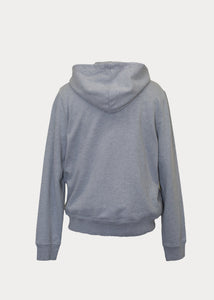 men's zip hoodie in heather grey back