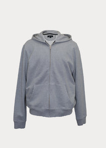 men's zip hoodie in heather grey front