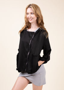 women's black tencel jacket